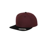 Yupoong Classic Two Tone Snapback Cap in Maroon Yupoong Maroon One Size