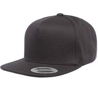 Yupoong Classics 5-Panel Cotton Twill Snapback Cap Hat, Dark Grey, One Size