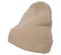 Yupoong Flexfit Heavyweight Long Beanie Winter Hat in Light Brown Yupoong Light Brown One Size