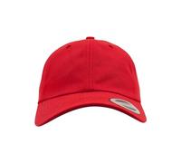 Yupoong Flexfit Low Profile Cotton Twill Unisex Dad Hat Cap für Damen und Herren, 6 Panel Baseball Cap unstructured mit Messingverschluss, red, One Size