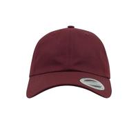 Yupoong Flexfit Low Profile Cotton Twill Unisex Dad Hat Cap für Damen und Herren, 6 Panel Baseball Cap unstructured mit Messingverschluss, maroon, One Size
