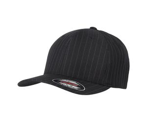 Yupoong Flexfit Pinstripe Baseball Cap Pack of 2 in Black | Size: S/M Yupoong Black S/M