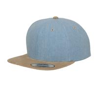 Yupoong Men's Flexfit Chambray-Suede Snapback Cap in Bright Blue Yupoong Bright Blue One Size