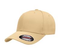 Yupoong Men's Flexfit Fitted Baseball Cap in Beige | Size: S/M Yupoong Beige S/M