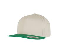 Yupoong Men's Flexfit Plain Classic 5 Panel Snapback Cap in Medium Beige Yupoong Medium Beige One Size