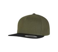 Yupoong Men's Flexfit Plain Classic 5 Panel Snapback Cap in Olive Yupoong Olive One Size