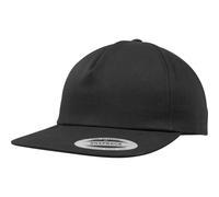 Yupoong Men's Flexfit Unstructured 5 Panel Snapback Cap in Black Yupoong Black One Size