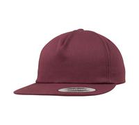 Yupoong Men's Flexfit Unstructured 5 Panel Snapback Cap in Maroon Yupoong Maroon One Size