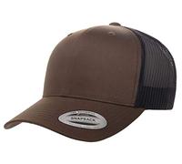 Yupoong Men's Single Trucker Hat, Coyote Brown/Black, One Size