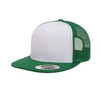 Yupoong Men's YP Classic Trucker Cap Front Hat, Kelly/White/Kelly, One Size