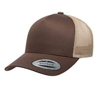 Yupoong Men's Yp Classics 5-Panel Retro Trucker Cap-2-tone Hat, Brown/Khaki, One Size