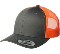 Yupoong Men's Yp Classics Retro Trucker Cap, Charcoal/Neon Orange, One Size