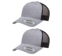 Yupoong Men's YP Classics Retro Trucker Hat, Heather/Black, One Size