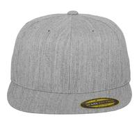 Yupoong Women's Flexfit Premium 210 Fitted Flat Peak Cap in Grey | Size: S/M Yupoong Grey S/M