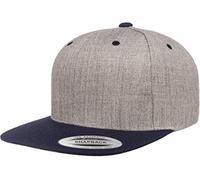 Yupoong YP Classics Premium Snapback Cap - 2-Tone Hat, Heather/Navy, One Size