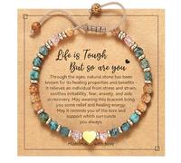 yupoxiu Inspirational Gifts for Women Birthday - Healing Natural Stone Bracelets, Thinking of You Get Well Soon Gifts for Women Friend Sister, One Size, Stone, no gemstone