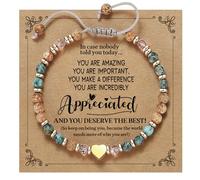 yupoxiu Inspirational Gifts for Women Healing Natural Stone Bracelets - Thinking of You, Get Well Soon Encouragement Gifts for Women Sister Friend, One Size, Stone, no gemstone