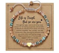 yupoxiu Inspirational Gifts for Women Healing Natural Stone Bracelets - Thinking of You, Get Well Soon Encouragement Gifts for Women Sister Friend, One Size, Stone, no gemstone