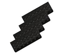 YUPPIE TONE 7 Hooks Bra Extender Back Corset Extender Ladies Bra Strap Extension 4pcs, Black, 7 Hooks