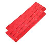YUPPIE TONE Bra Strap Extension 8 Hooks 3 Row Underwear Lengthened Buckle 2pcs Red