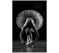 YUPPOG Black and White Ballerina Wall Art Posters Ballet Dancer Canvas Painting Modern Prints Pictures Home Living Room Decor-30x45cm Frameless