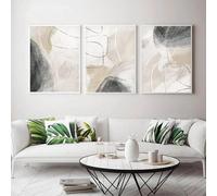 YUPPOG Black Beige Wall Art Minimalist Canvas Paintings Abstract Watercolor Posters and Prints Modern Pictures Living Room Decor-30x45cmx3 No Framed