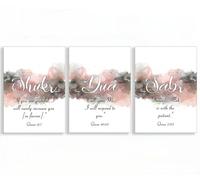 YUPPOG Marble Islamic Calligraphy Wall Art Sabr Shukr Dua Posters Minimalist Fluid Abstract Canvas Painting Pictures Living Room Decor-30x40cmx3 Frameless