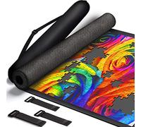 YUPYY Puzzle Mat Roll Up, Large 46”x26”, Portable, Water Resistant, Holds Up to 1500 Pcs, Black, Jigsaw Puzzle Mat Organizer