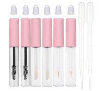 Yuqilin 8 Pieces Eyelash Tubes, Empty Mascara Tube and Eyelash Brush Bottle Lip Gloss Eyeliner Bottle Dropper Refill, Easy to Fill and Carry