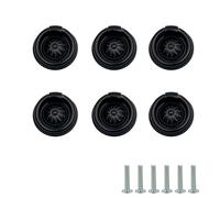 Yuqim 6 Pack Small Drawer Pulls Ring Pulls Metal Cabinet Pulls and Knobs Pull Handles Hardware for Dresser Drawers(Black)