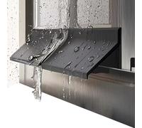 YUQIWKK Rubber Self-adhesive Window Rain Deflector for Diverting House Rainwater, Black Drip Guard, Door Bottom Sweep Edge, Indoor/Outdoor Window Rain Guard, 3.3-16.4ft(3m(9.8ft),5.5cm)