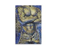 YUQLAGA Abstract Man Figure Canvas Art Poster, Vibrant Blue And Gold Gay Inspired Wall Decor Poster Canvas Wall Art For Living Room Bedroom Gaming Room Office Posters 12x18inch(30x45cm)
