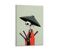 YUQLAGA Anime Skeleton Warrior Poster, Black And Other Combinations, The Soul of The Warrior Poster Canvas Wall Art For Living Room Bedroom Gaming Room Office Posters 20x30inch(50x75cm)