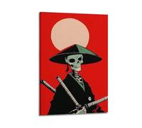 YUQLAGA Anime Skeleton Warrior Poster, Black And Other Combinations, The Soul of The Warrior Poster Canvas Wall Art For Living Room Bedroom Gaming Room Office Posters 08x12inch(20x30cm)