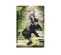 YUQLAGA Dynamic Assassin Ye Han Anime Cloth Art Poster - Green And Black Character with Sword Poster Canvas Wall Art For Living Room Bedroom Gaming Room Office Posters 16x24inch(40x60cm)