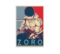 YUQLAGA One Piece Anime - Zoro's Three Swords Style Poster Canvas Wall Art For Living Room Bedroom Gaming Room Office Posters 20x30inch(50x75cm)