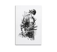 YUQLAGA One Piece Anime - Zoro's Three Swords Style Poster Canvas Wall Art For Living Room Bedroom Gaming Room Office Posters 24x36inch(60x90cm)