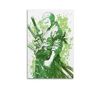 YUQLAGA One Piece Anime - Zoro's Three Swords Style Poster Canvas Wall Art For Living Room Bedroom Gaming Room Office Posters 20x30inch(50x75cm)