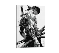YUQLAGA One Piece Anime - Zoro's Three Swords Style Poster Canvas Wall Art For Living Room Bedroom Gaming Room Office Posters 08x12inch(20x30cm)