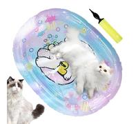 Yuqsmzs Cat Water Play Mat | Cooling Pad for Cats with Air Pump | Anti-Scratch Water Sensory Play Pad for Relaxation Cooling Entertainment Home Indoor Floor