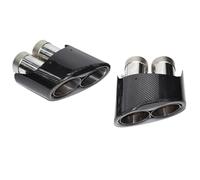 YUQUDGELKY 1 Pair For A4 A5 A6 A7 Modified RS Exhaust Pipe Stainless Steel Carbon Fiber Tail Throat Muffler Tip Auto Accesories(Dual interface)