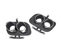 YUQUDGELKY 1 Pair For Porsche For Carrera 992 2020-2024 Exhaust Pipe Upgrade Stainless Steel Black Stainless Steel Quad Outlet Muffler Nozzle(Silver)