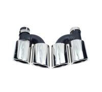 YUQUDGELKY 1 Pair Muffler Exhaust Pipe For A4 A5 A6 A7 Upgrade S4 S5 S6 S7 Tailpipe Stainless Steel Exhaust Tip Nozzle(Silver)