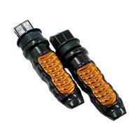 YUQUDGELKY 2Pcs Universal Aluminum Motorcycle Rear Passenger Foot Pegs Pedals Footrest Scooter Foot-Peg Motorbike Pedal Modification(Yellow)