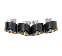 YUQUDGELKY 4 PCS/lot Carbon Fiber Exhaut Tips For M2 M3 M4 G80 G82 G83 G87 M-Performance Exhaust System Pipes Muffler Tip Nozzle(Blue)