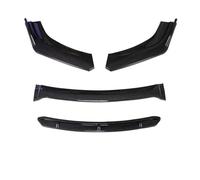 YUQUDGELKY 4PCS Universal Car Front Bumper Lip Body Kit Spoiler Splitter Gloss Red Under Lips Diffuser Shovel Parts(Carbon Black)