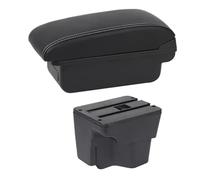 YUQUDGELKY Car Armrest Box For Kia Rio 3 2011-2016 Interior Box Auto Parts Leather Arm Rest Center Console Storage USB(B1 White Line)