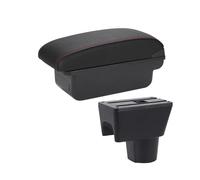 YUQUDGELKY Central Armrest Box For N&issan For Terrano 3 Car Armrest Box Storage Box Parts Car Accessories(C1 Black red NO USB)