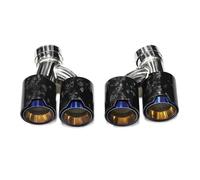 YUQUDGELKY Dual Out Exhaust Tip Carbon Fiber Muffler Tip H Shape Tailpipe For 5 Series 525i 528i 530i G30 G31 2018+ Exhaust Tip Nozzle(Carbon Fiber Texture D)