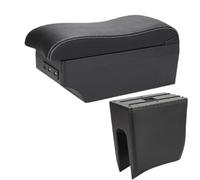 YUQUDGELKY For Dacia For Spring Armrest For R&enault For K-ZE Car Armrest Box Leather Curved Surface Central Armrest Box(A3 Black white 7USB)